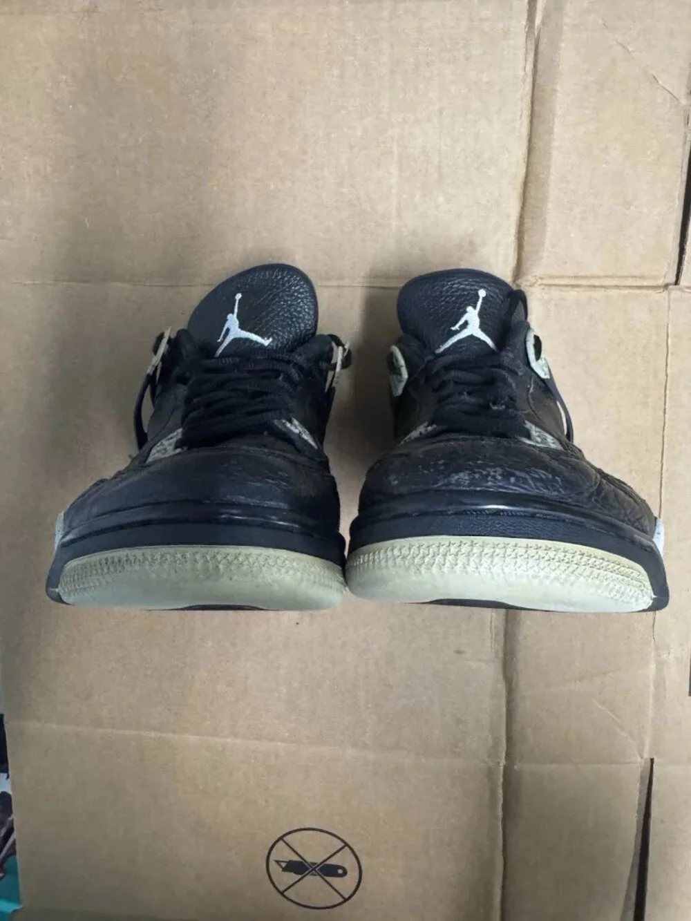 Air Jordan 4 Retro Iv LS Oreo 2015 Black Tech Grey Mens Size 11.5 314254-003